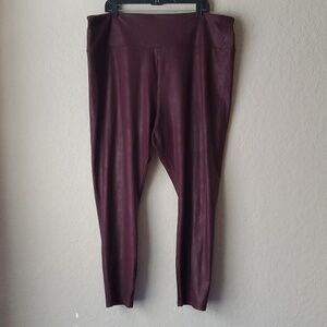 4/$20 Women's Simply Vera Vera Wang High Rise Faux Leather Shaping Leggings 2X…